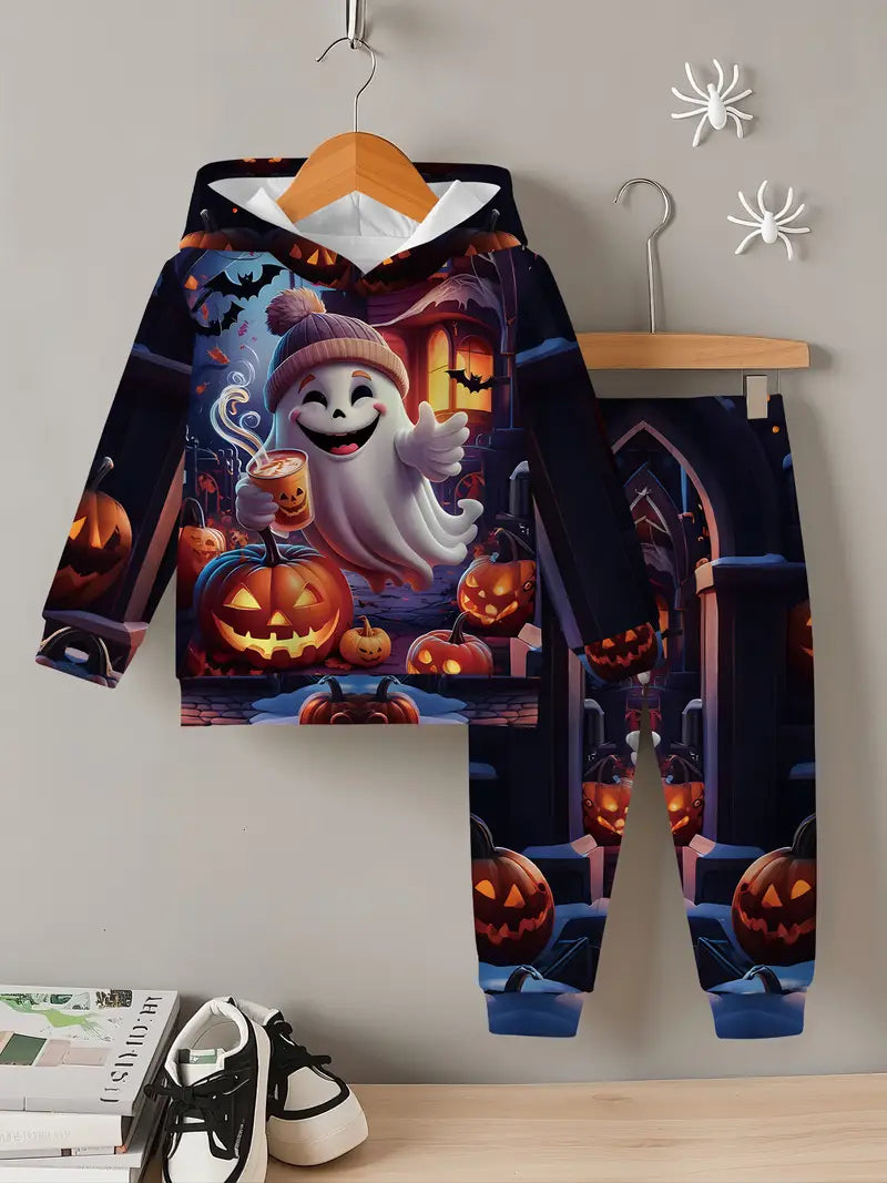 Baby Boys & Girls Hoodie Set Ghost, Pumpkin Lantern & Bat