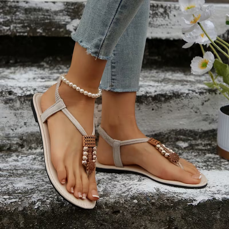 Ethnic Style Vintage Women's Flat Sandals, Women Shoes