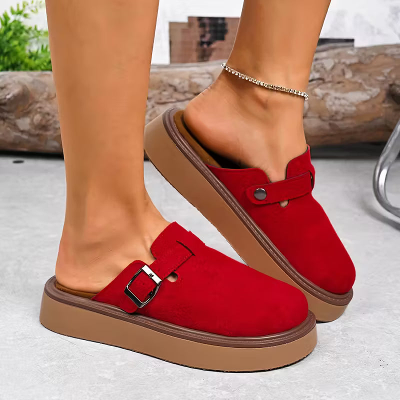 Comfortable And Versatile Mule Shoes Red