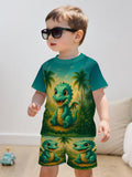 Cute Dinosaur Baby 3D Printed Design, Short Sleeve