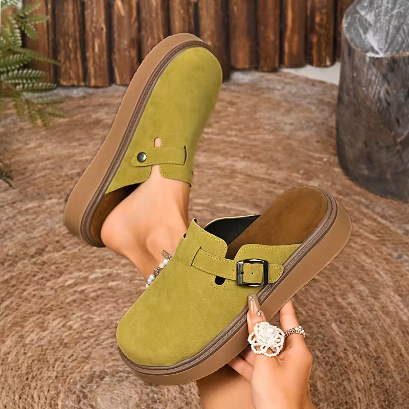 Comfortable And Versatile Mule Shoes Green