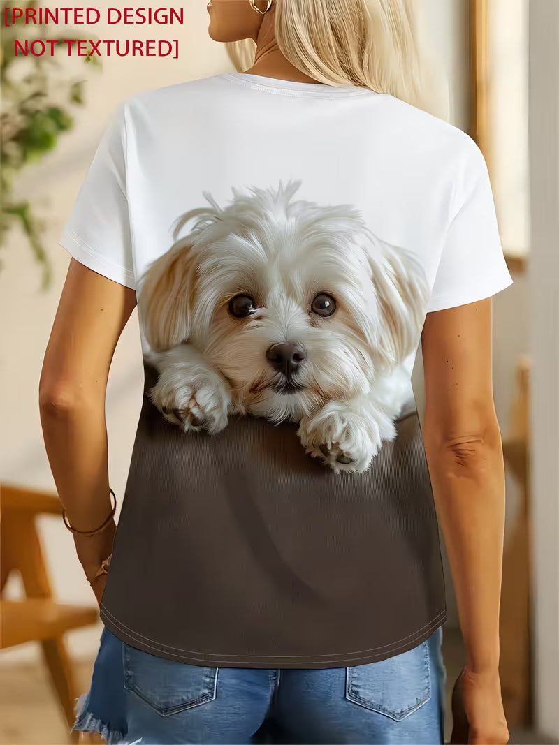 Print Design - Plain Soft Puppy T-Shirt, Wear "Cute and " Style