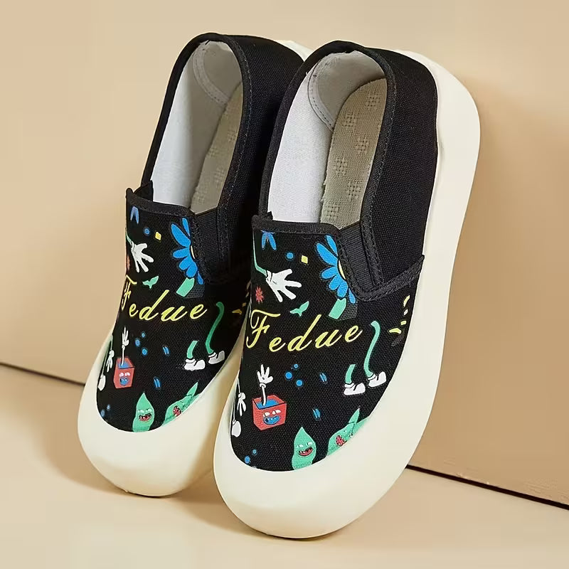 New Women'S Casual Shoes with Printed Breathable Lightweight Design Black