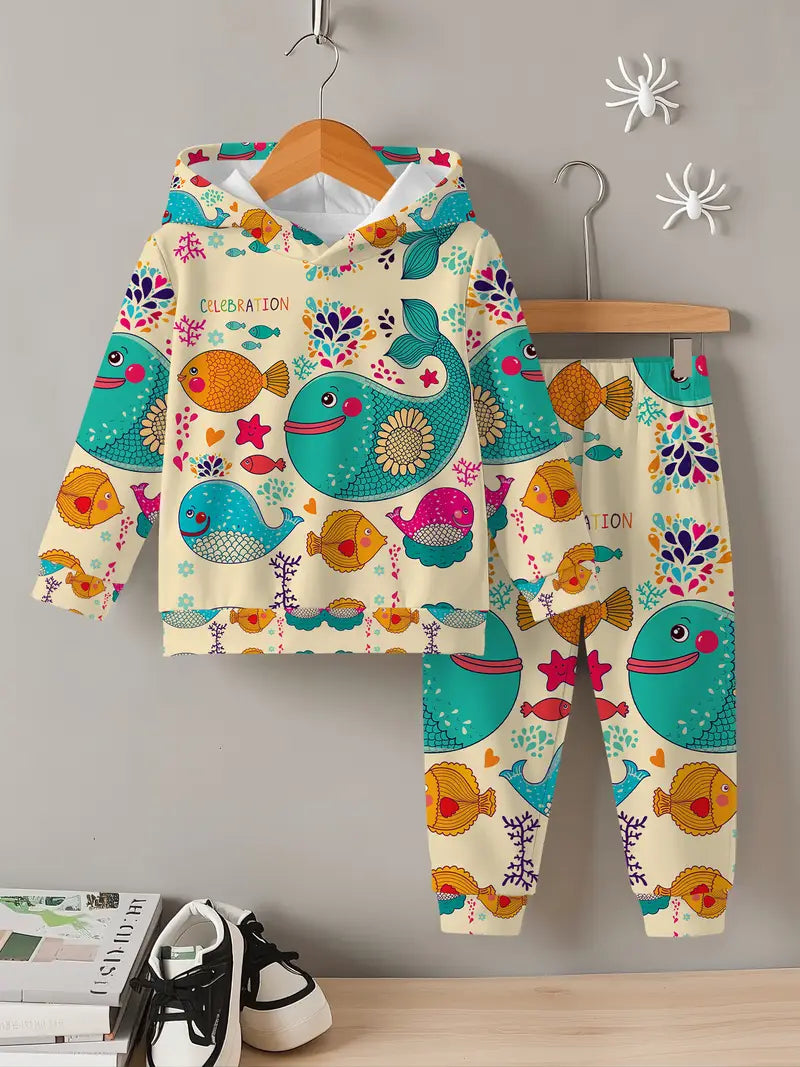Baby Boys & Girls Hoodie Set marine life