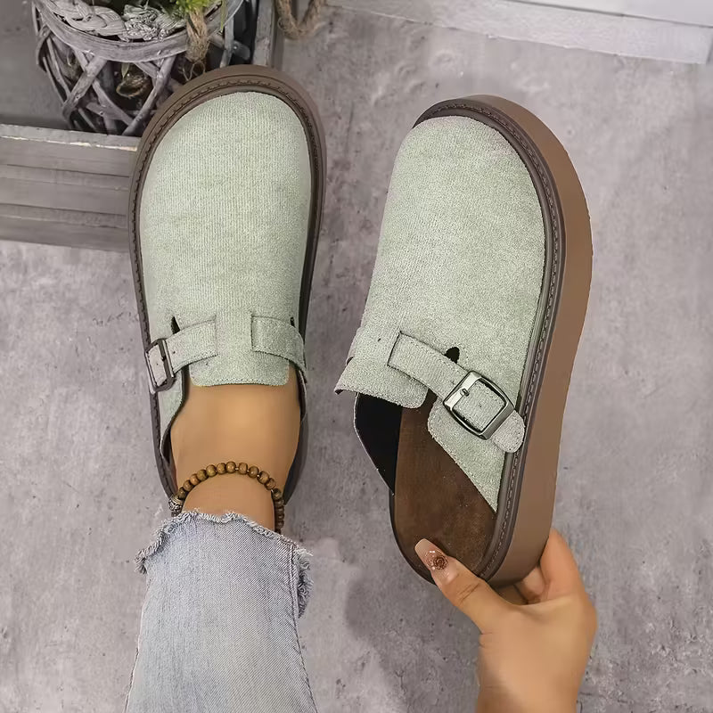 Comfortable And Versatile Mule Shoes Light Khaki