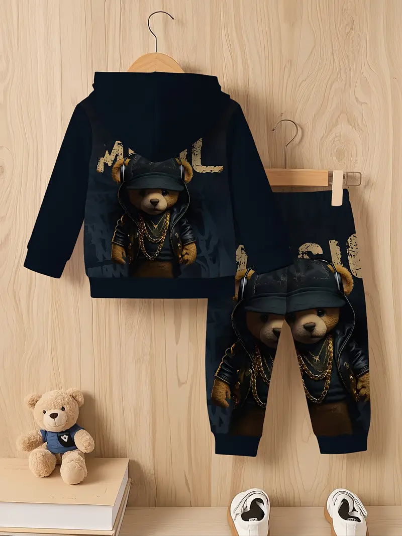 Baby Boys & Girls Hoodie Set Bear print