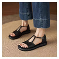 Patchwork Gentle Open-Toe Casual Vintage European and American Style Roman, Women Sandals – Casual & Stylish Black