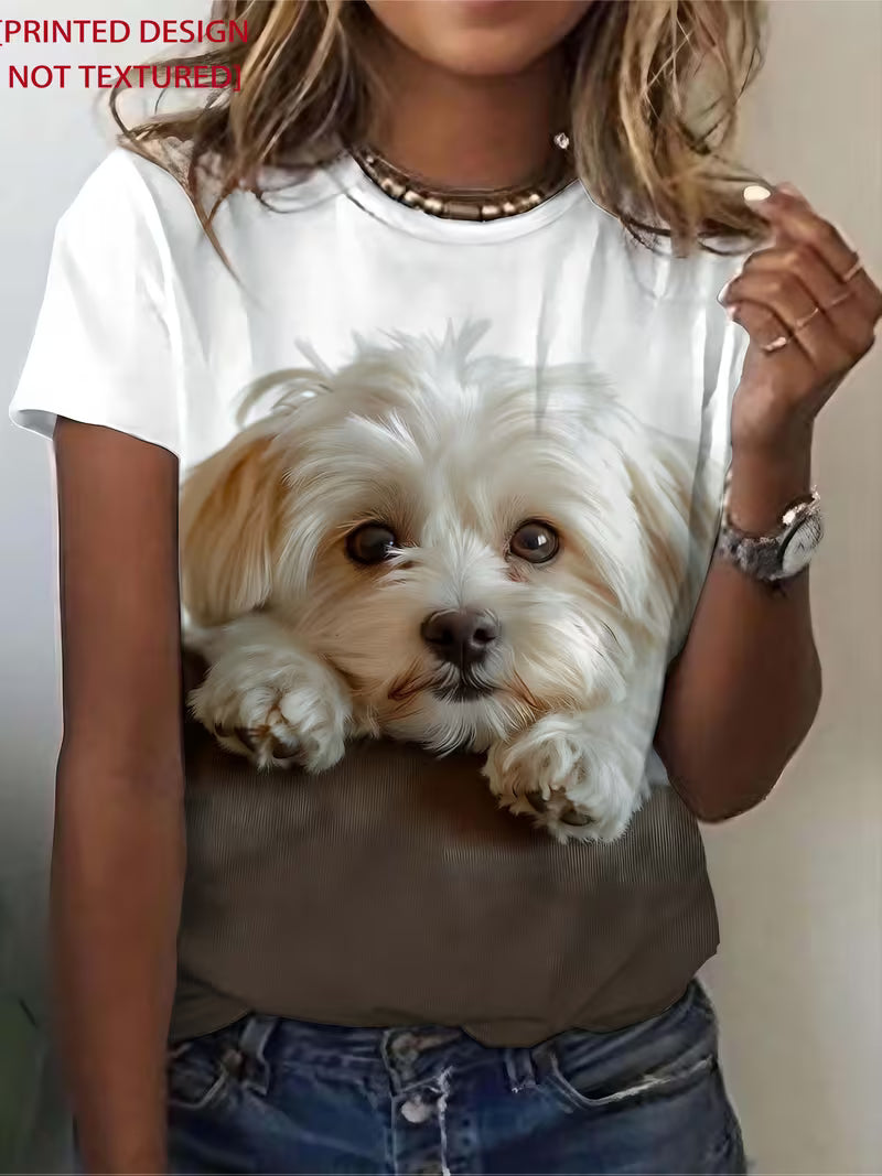 Print Design - Plain Soft Puppy T-Shirt, Wear "Cute and " Style