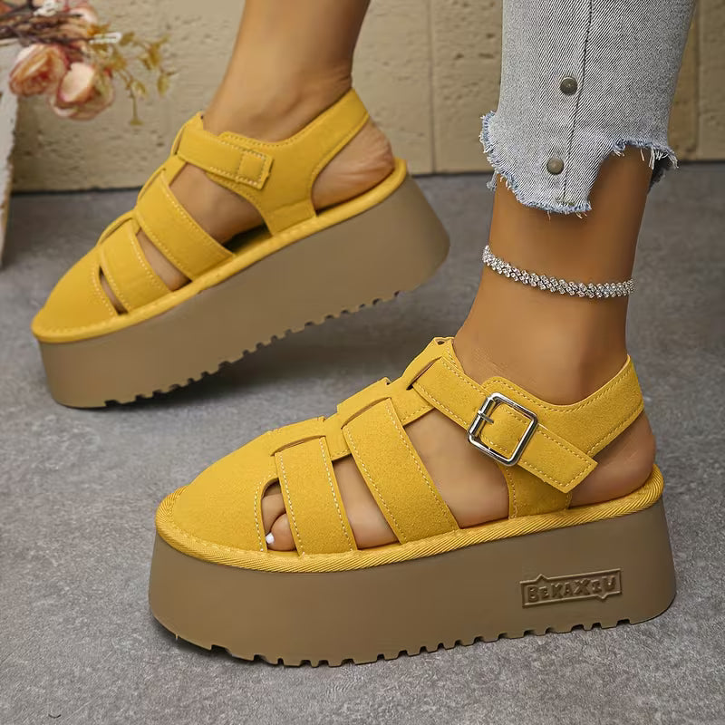Trendy And Stylish Women'S Colorful Sandals Come in Various Fashionable Designs Yellow