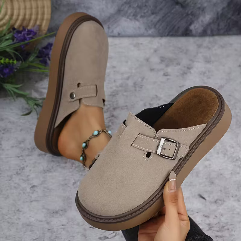 Comfortable And Versatile Mule Shoes Khaki
