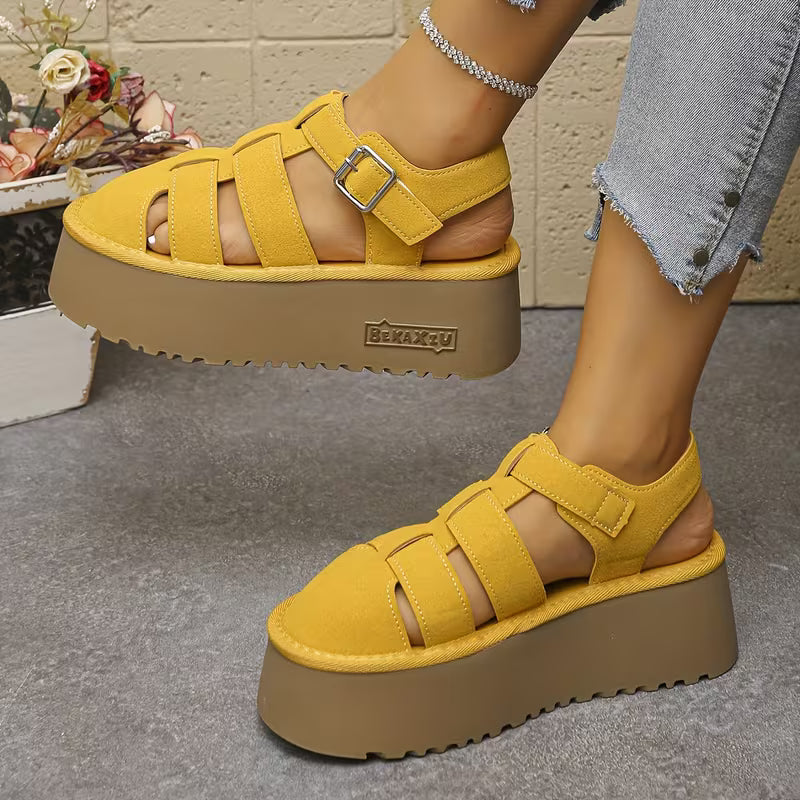 Trendy And Stylish Women'S Colorful Sandals Come in Various Fashionable Designs Yellow