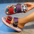 Women's Casual Fashion Letter Print Sandals, Women Shoes Pink mix