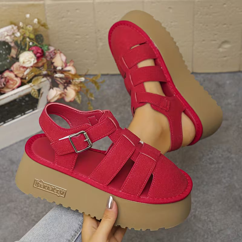 Trendy And Stylish Women'S Colorful Sandals Come in Various Fashionable Designs Red