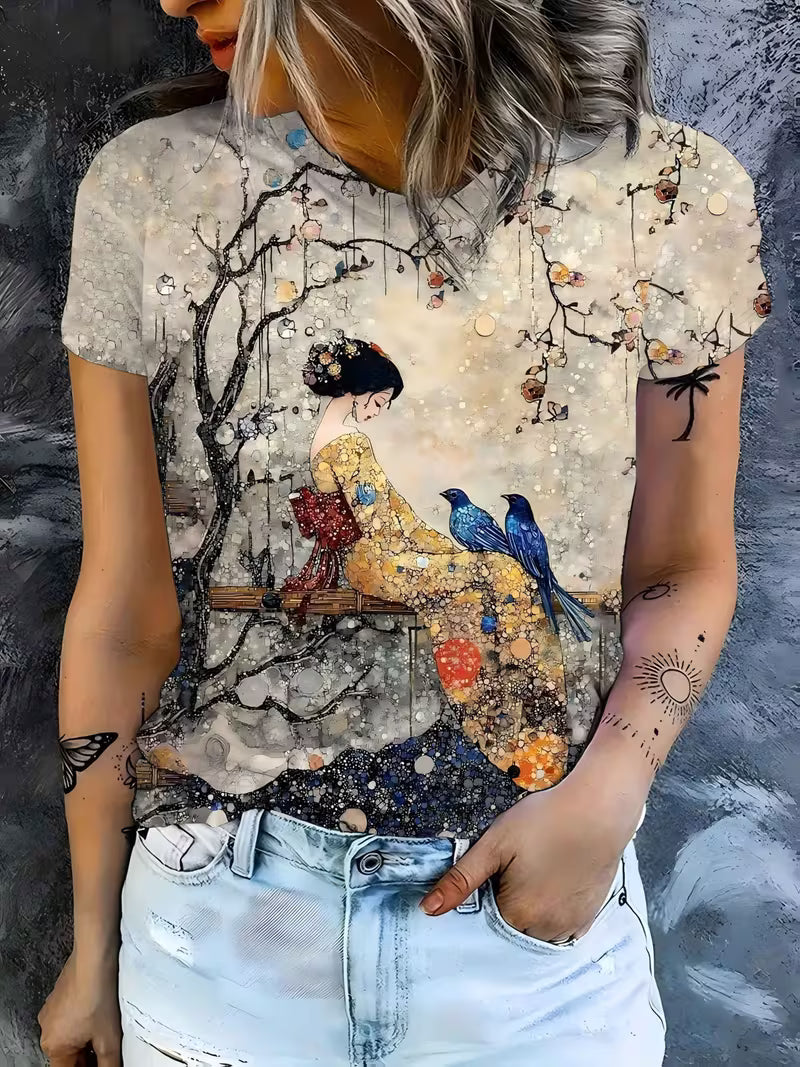 One-Piece Women'S Crew Neck Short Sleeve T-Shirt