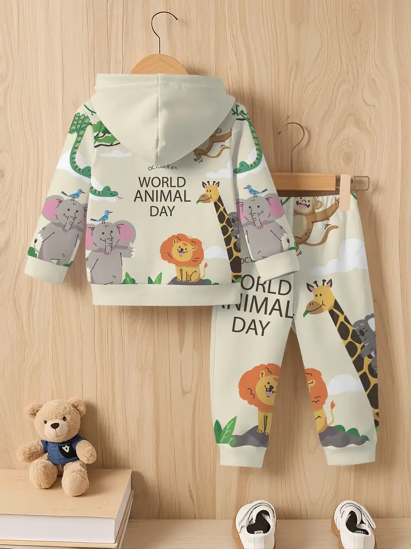 Baby Boys & Girls Hoodie Set Forest Animal