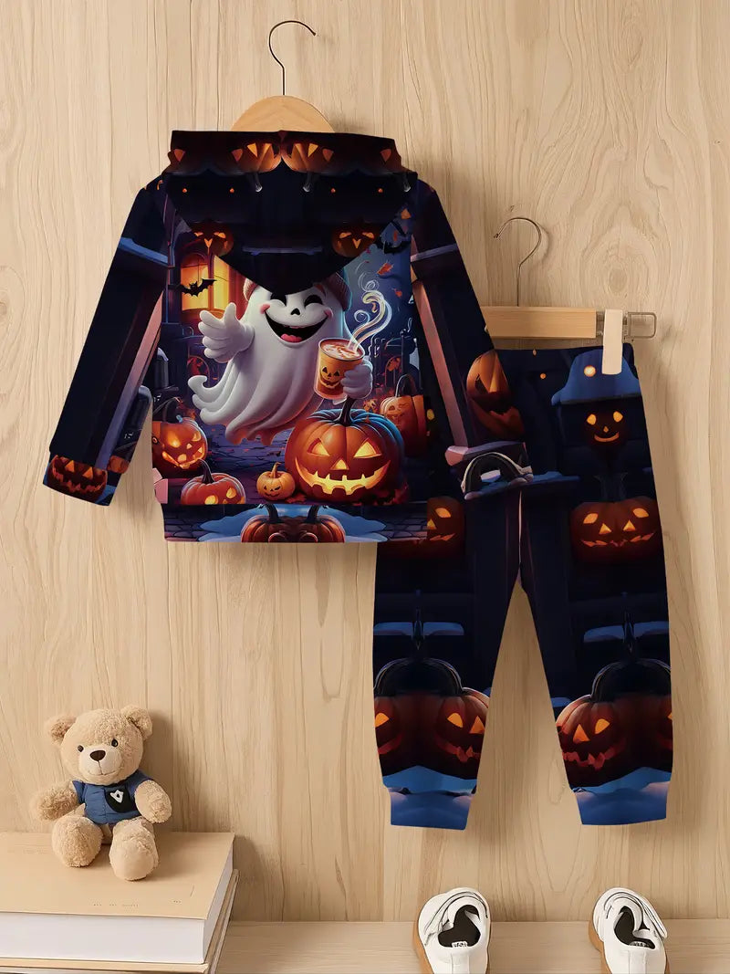Baby Boys & Girls Hoodie Set Ghost, Pumpkin Lantern & Bat