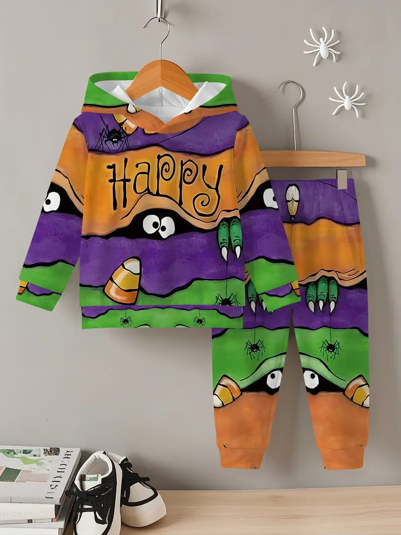 Baby Boys & Girls Hoodie Set Halloween Spider
