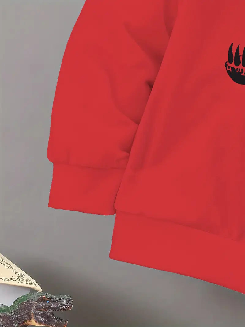 Baby Boys & Girls Hoodie Set Red Cool T-Rex Skull