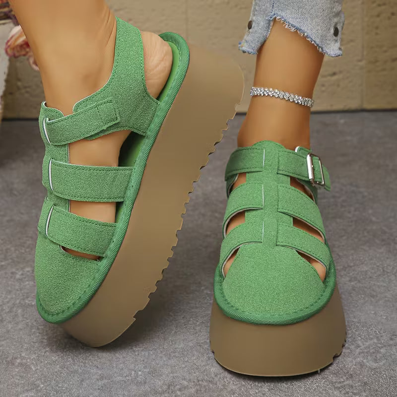 Trendy And Stylish Women'S Colorful Sandals Come in Various Fashionable Designs Green