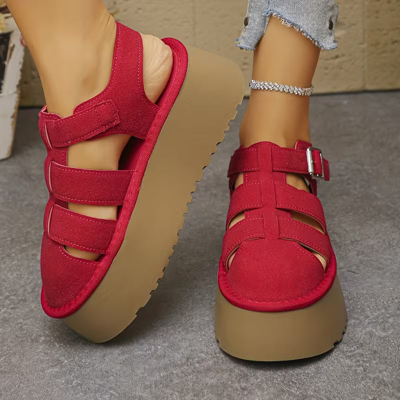 Trendy And Stylish Women'S Colorful Sandals Come in Various Fashionable Designs Red