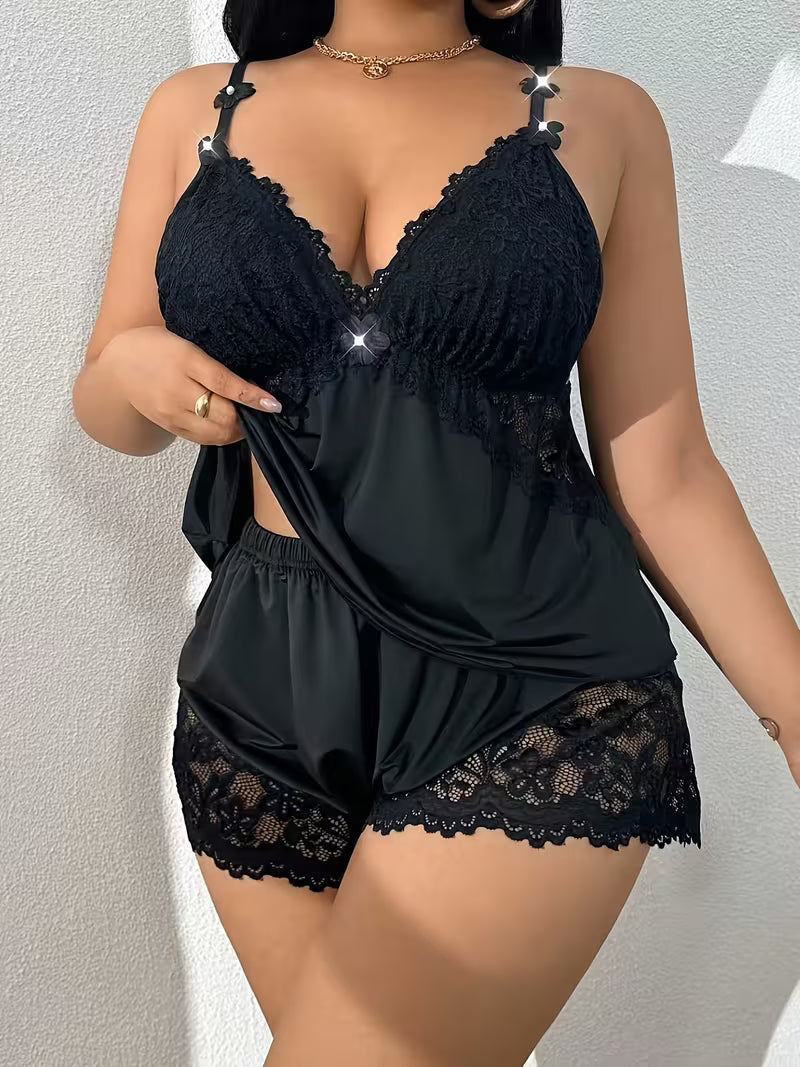 Loose Lace Halter Pajamas for Women, Casual V-neck, Comfortable and Sexy Home Wear Set