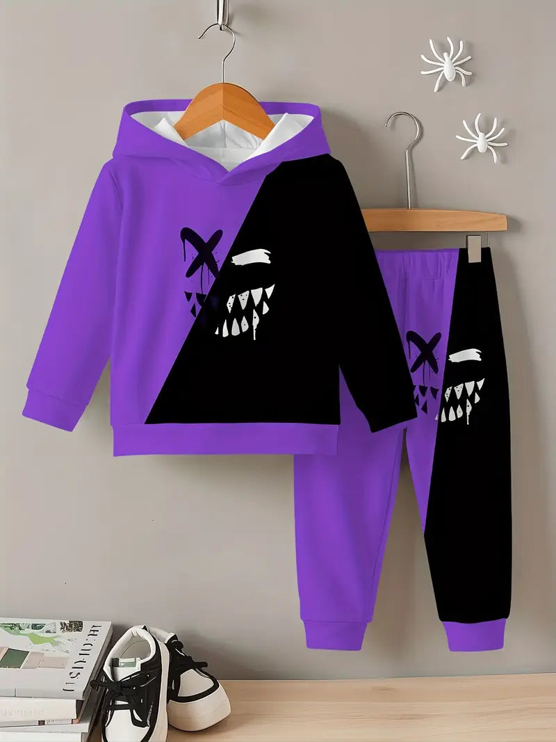 Baby Boys & Girls Hoodie Set Evil Smiling Face