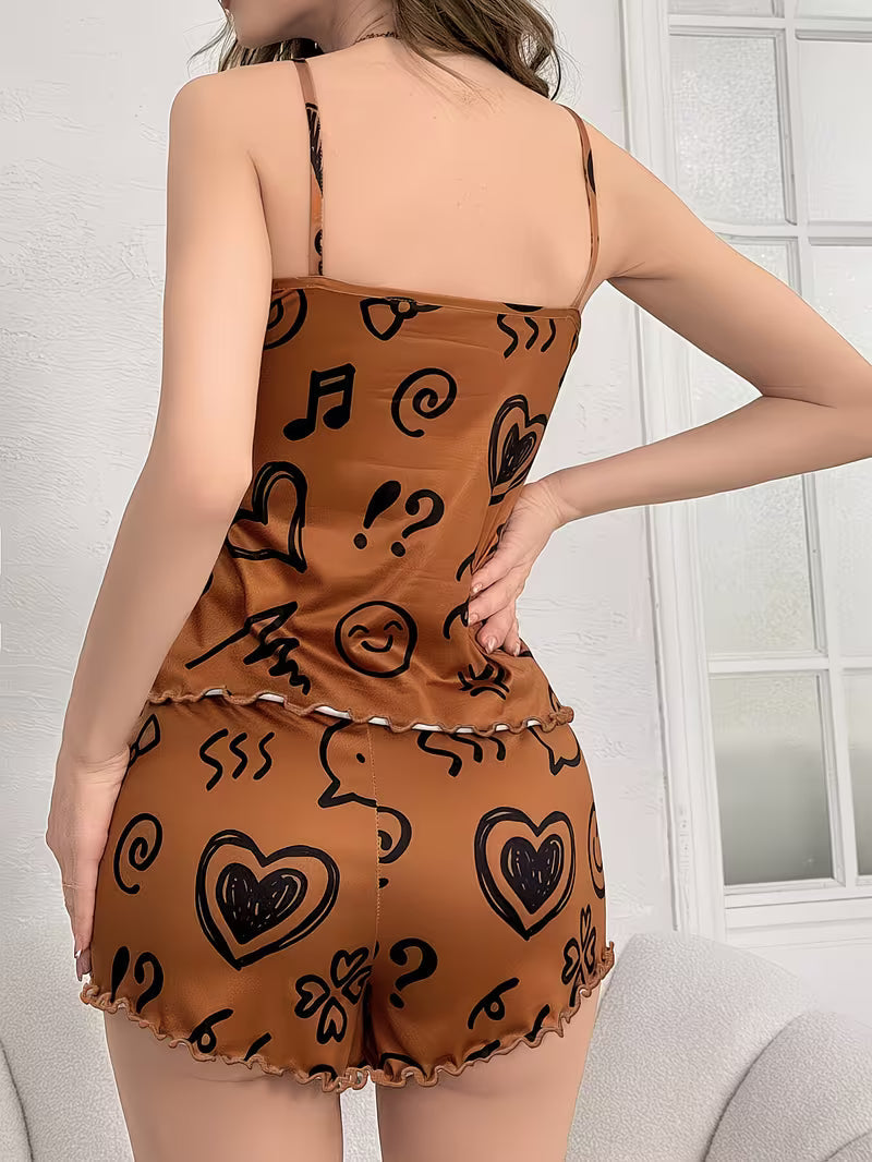 Women's Pajamas. A Printed Set of Women'S Sleepwear