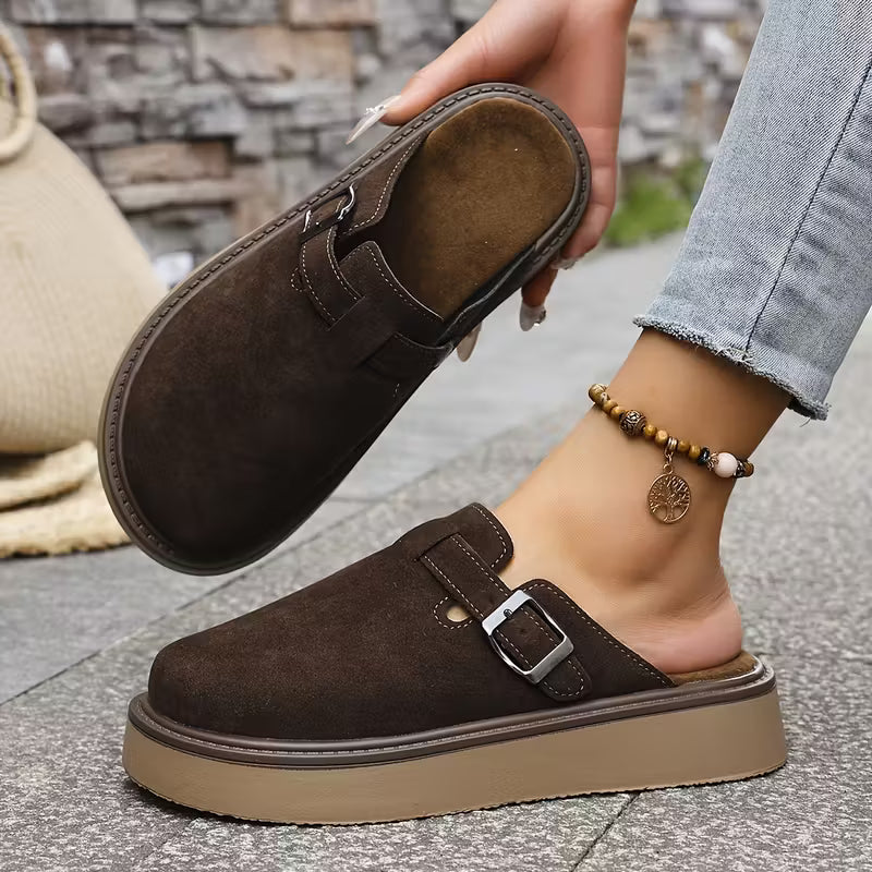 Comfortable And Versatile Mule Shoes Brown