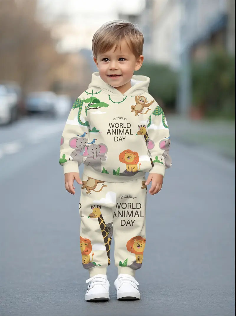 Baby Boys & Girls Hoodie Set Forest Animal
