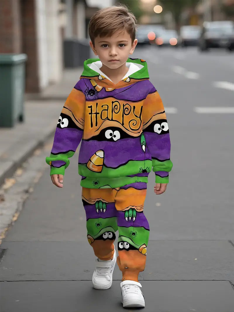Baby Boys & Girls Hoodie Set Halloween Spider