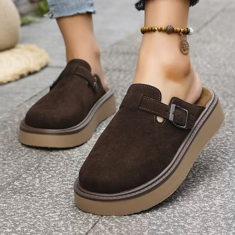 Comfortable And Versatile Mule Shoes Brown