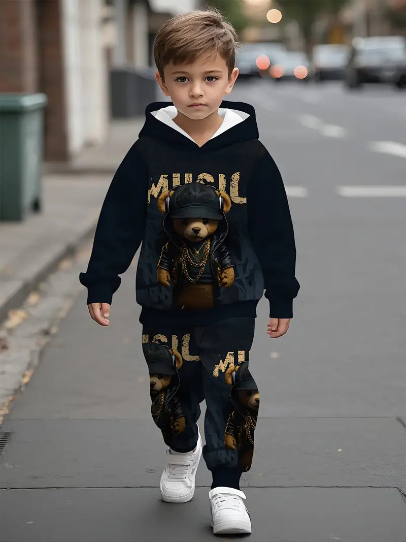 Baby Boys & Girls Hoodie Set Bear print