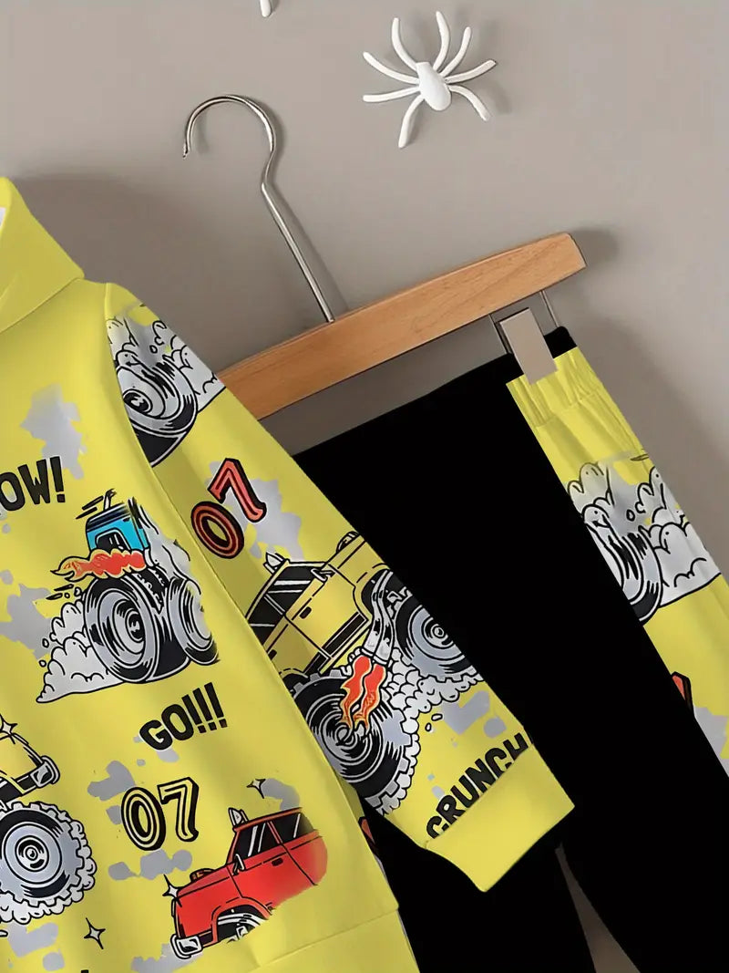 Baby Boys & Girls Hoodie Set Monster Truck