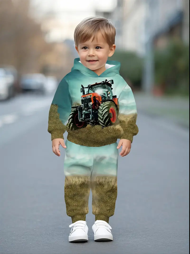 Baby Boys & Girls Hoodie Set Tractor & Farm