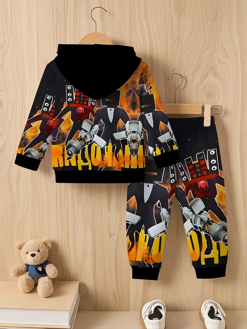 Baby Boys & Girls Hoodie Set cool robot print