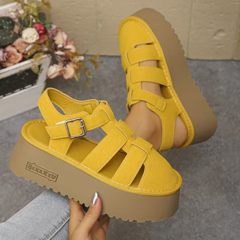 Trendy And Stylish Women'S Colorful Sandals Come in Various Fashionable Designs Yellow